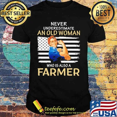 Never Underestimate A Woman Who Is Also A farmer Strong Girl Flag Shirt