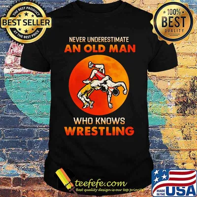 Never underestimate an old man who knows wrestling blood moon shirt