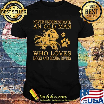 Never Underestimate An Old MAn Who Loves Dogs And Cuba Diving Shirt