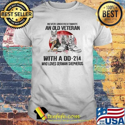 Never Underestimate An Old Veteran With A DD 214 Who Loves German Shepherds Blood Moon Shirt