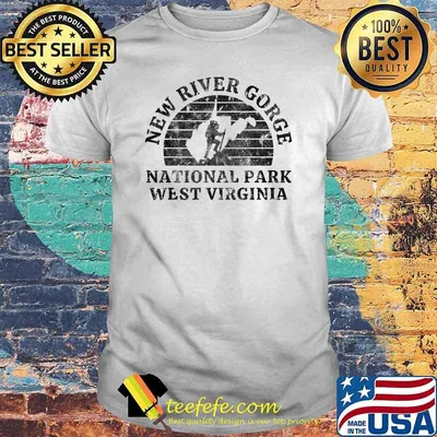 New River Gorge National Park West Virginia Hiking WV Map T-Shirt