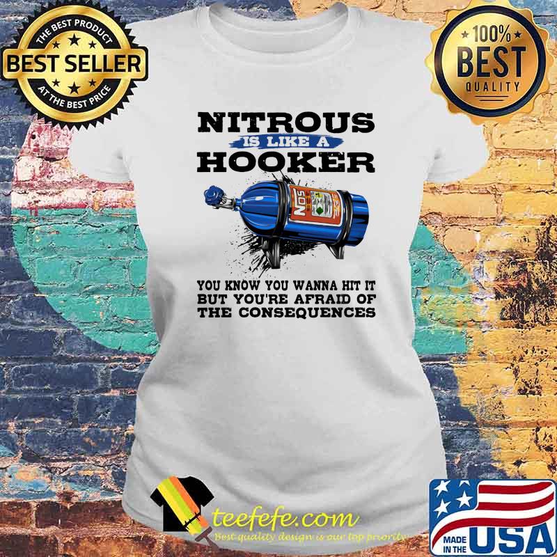 Nitrous is like a hooker you know you wanna hit it but you're afraid of the consequences Laides tee Nitrous is like a hooker you know you wanna hit it but you're afraid of the consequences Laides tee
