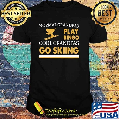 Normal Grandpas Play Bingo Cool Grandpas Go Skiing Shirt
