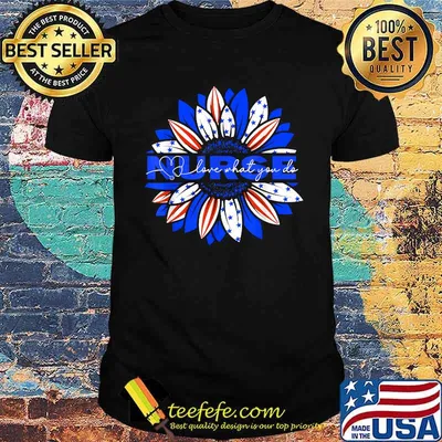 Nurses American Flag Sunflowers Happy 4th of July Day T-Shirt