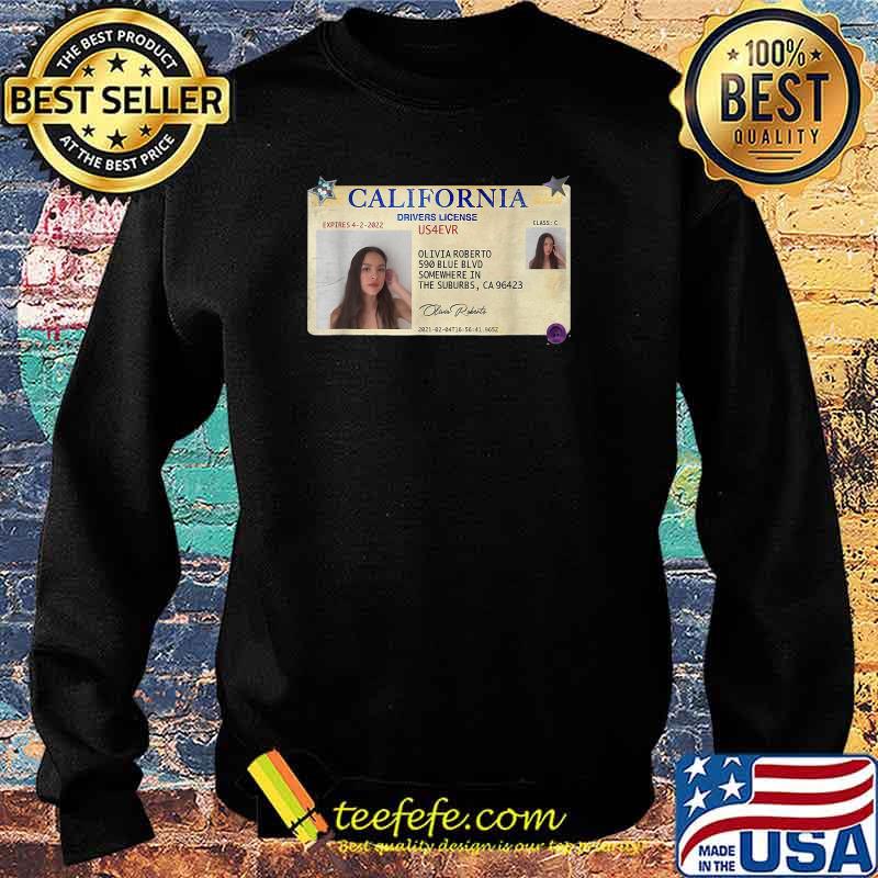 Olivia and rodrigo California Driver's License T-Shirt Sweater Olivia and rodrigo California Driver's License T-Shirt Sweater