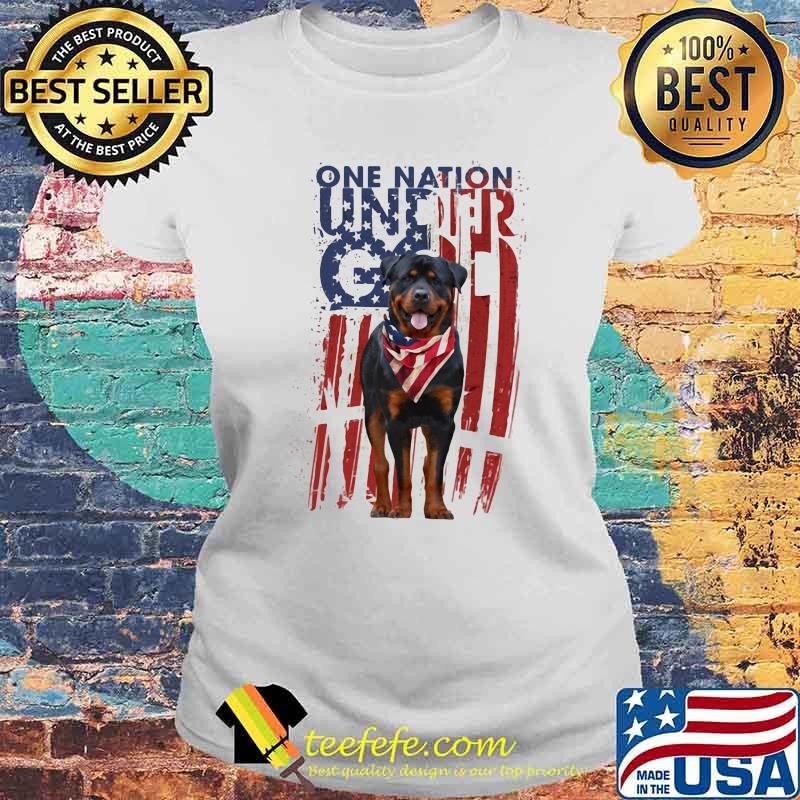 One Nation Under God Rottweiler American Flag Shirt Laides tee One Nation Under God Rottweiler American Flag Shirt Laides tee