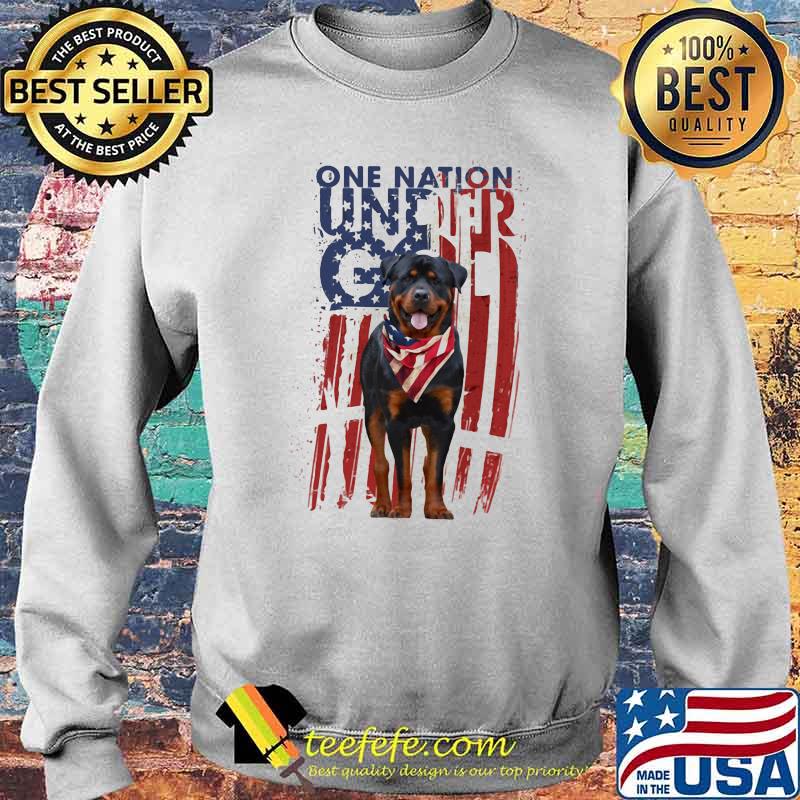 One Nation Under God Rottweiler American Flag Shirt Sweater One Nation Under God Rottweiler American Flag Shirt Sweater