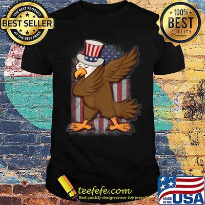 Patriotic Eagle 4th of July Dab USA American Flag T-Shirt