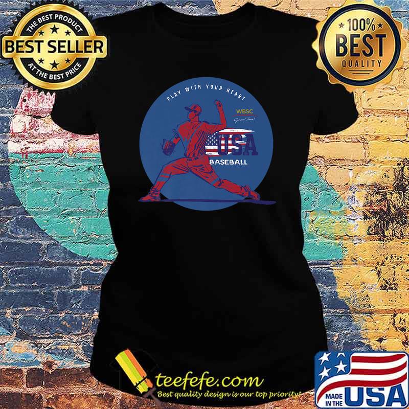 Play With Your Heart Usa baseball American Flag Shirt Ladies tee Play With Your Heart Usa baseball American Flag Shirt Ladies tee