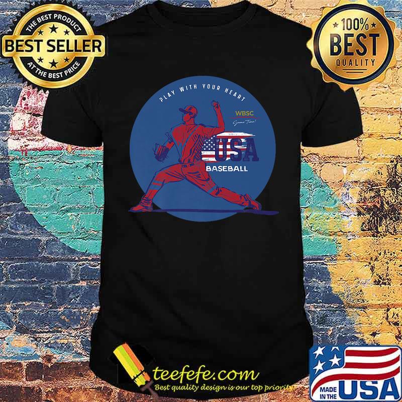 Play With Your Heart Usa baseball American Flag Shirt