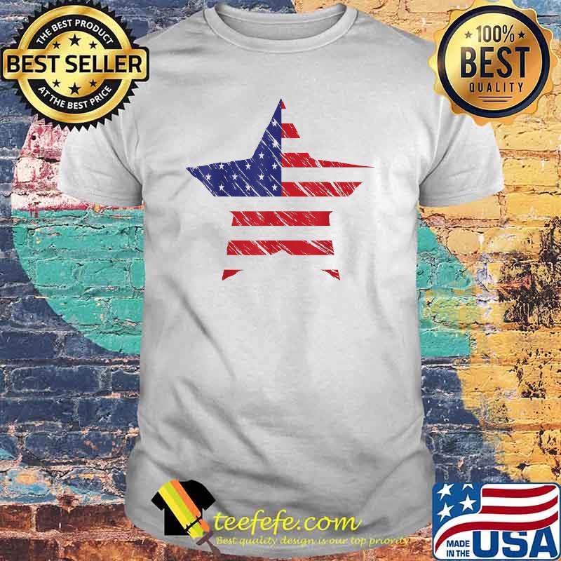Proud American Flag Star T-Shirt