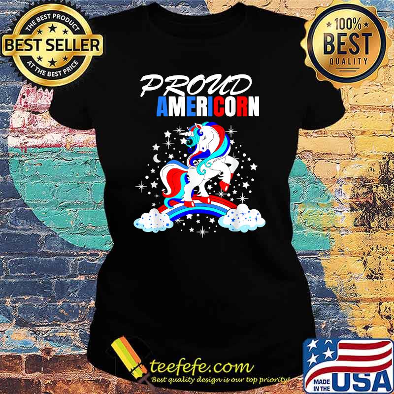 Proud Americorn 4th of July America Unicorn T-Shirt Ladies tee Proud Americorn 4th of July America Unicorn T-Shirt Ladies tee