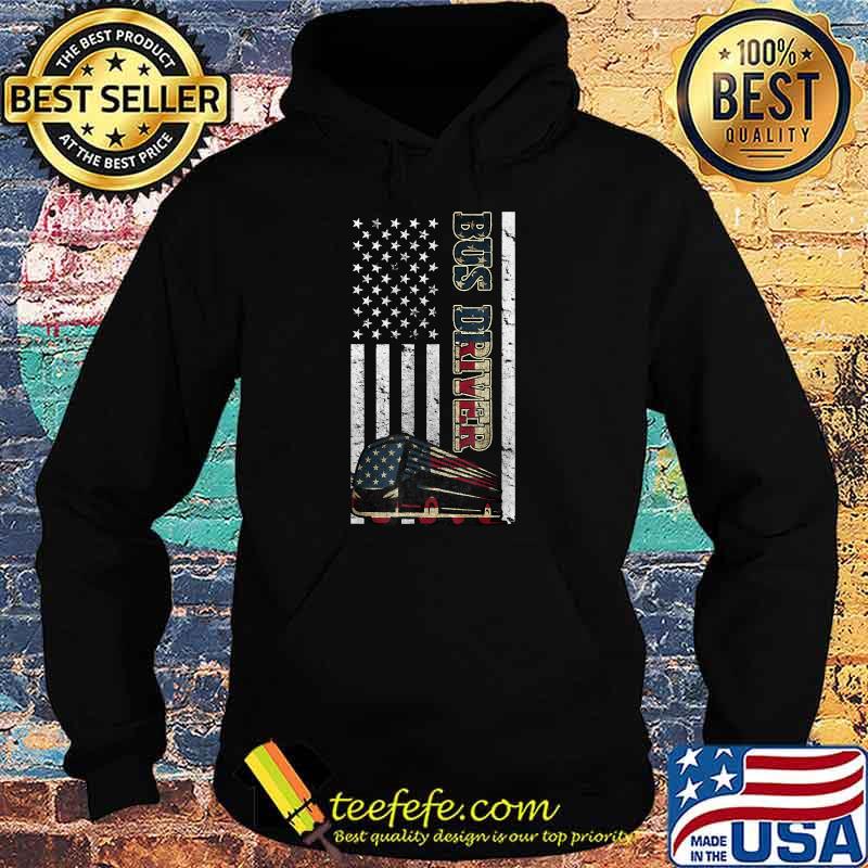 School Bus Driver American Flag T-Shirt Hoodie