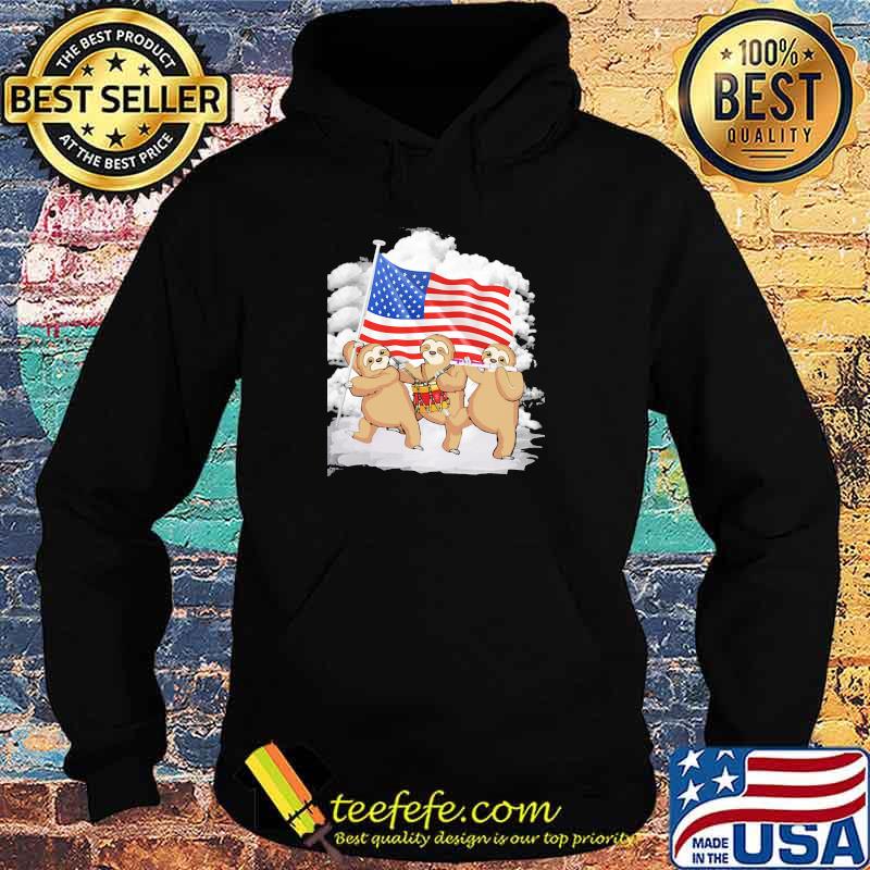 Sloth Love America Three Times Shirt Hoodie