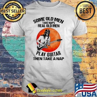 Some Old Men Take Naps Real Old Men Play Guitar Then take A Nap Blood Moon Shirt