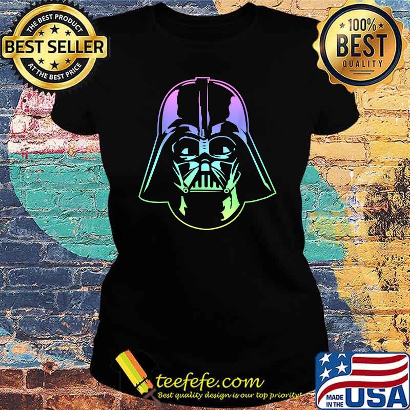 Star Wars Darth Vader Head Neon Gradient T-Shirt Ladies tee Star Wars Darth Vader Head Neon Gradient T-Shirt Ladies tee