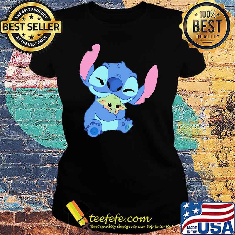 Stitch hug baby yoda s Ladies tee Stitch hug baby yoda s Ladies tee