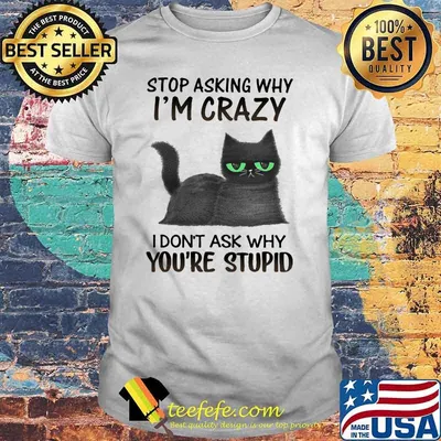 Stop Asking Why I'm Crazy I Don't Ask Why You're Stupid Cat Shirt