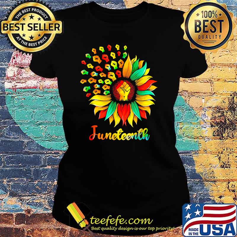 Sunflower Fist Juneteenth Black History African American T-Shirt Ladies tee Sunflower Fist Juneteenth Black History African American T-Shirt Ladies tee