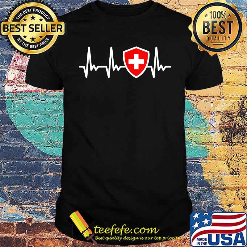 Switzerland Flag Heartbeat Swiss National Day 2021 Suisse T-Shirt