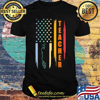 Teacher Mom American Flag Shirt