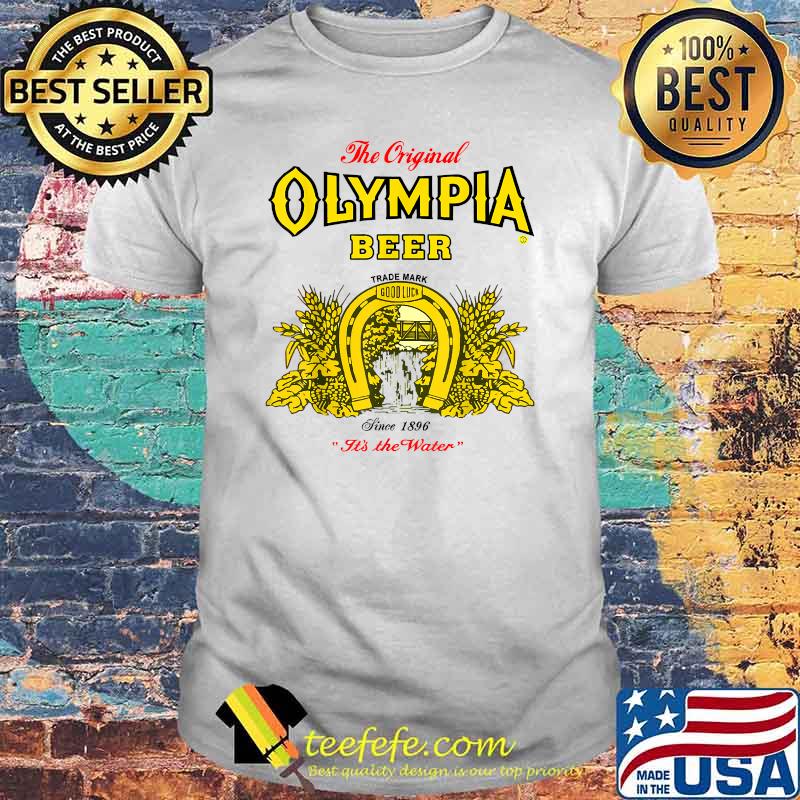 The original Olympias Beer Trade mark since 1896 its the water Shirt