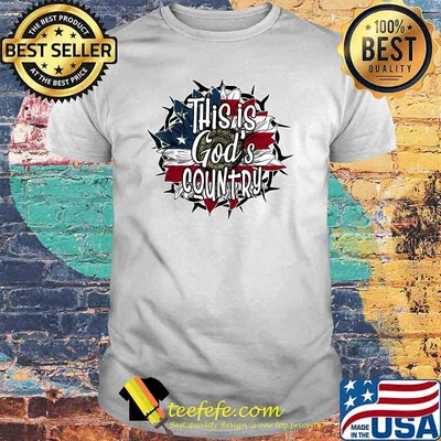 This Is God's USA Country American Flag Sunflower T-Shirt