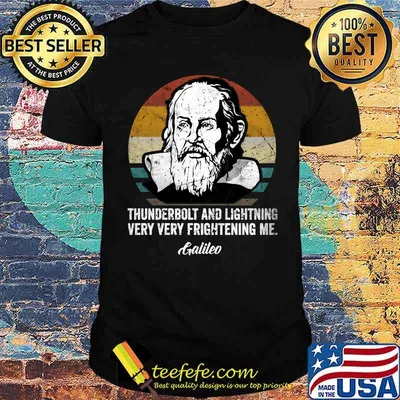 Thunderbolt lightning Galileo philosopher physics astronomy vintage T-Shirt