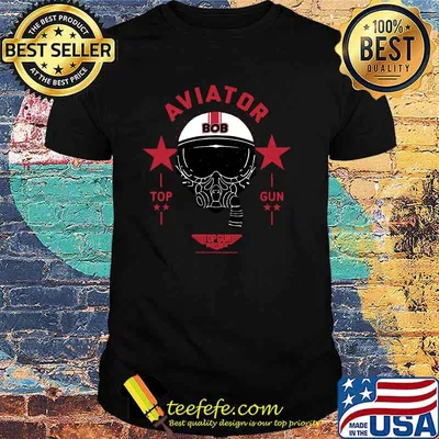 Top Gun Maverick Bob Aviator Helmet Stars Shirt