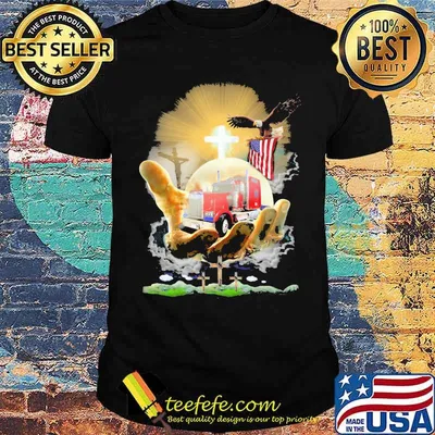 Trucker Jesus Eagle American Flag Shirt