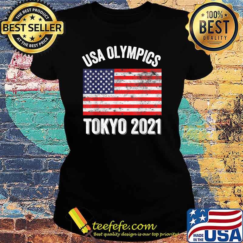 USA Olympics Tokyo 2021 Team American Flag T-Shirt Ladies tee USA Olympics Tokyo 2021 Team American Flag T-Shirt Ladies tee
