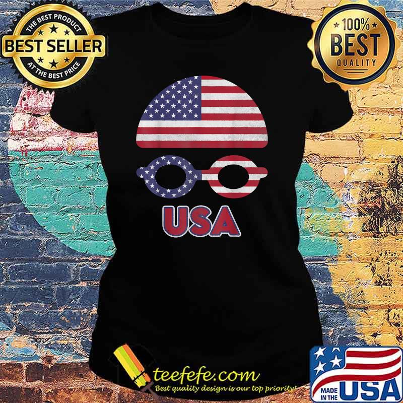 USA Swimming American National Flag Swimming T-Shirt Ladies tee USA Swimming American National Flag Swimming T-Shirt Ladies tee
