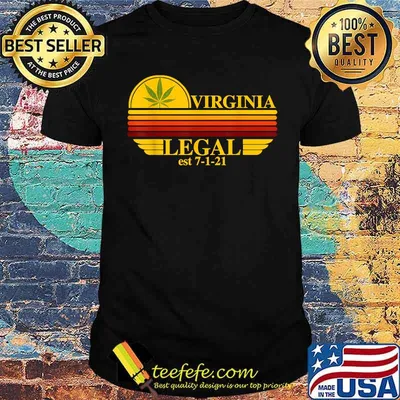 Virginia Legal Medical Marijuana Cannabis Stoners Edibles Vintage Sunset T-Shirt