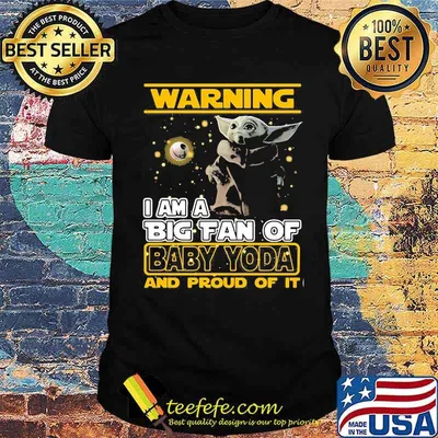 Warning i am a big fan of baby yoda and proud of it shirt