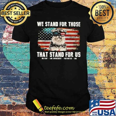 We Stand For Those That Stand For Us Schauzer American Flag Shirt