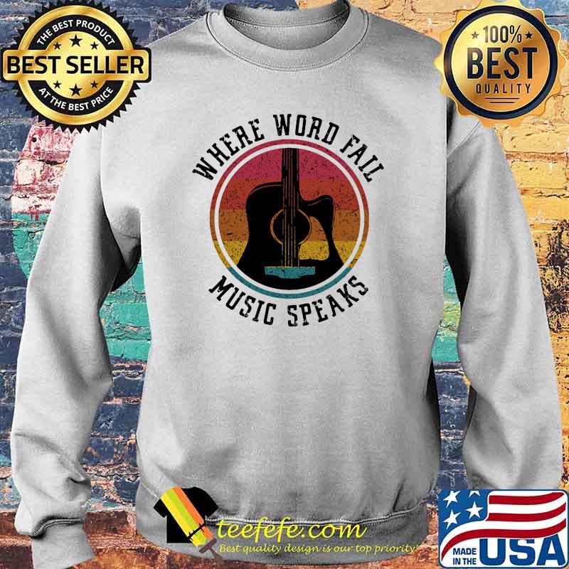 where word fail music speaks guitar vintage Sweater where word fail music speaks guitar vintage Sweater