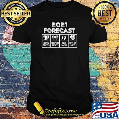 2021 Forecast Baby Announcement Promoted to Dad Mom T-Shirt
