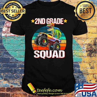 2nd Grade Squad T Rex Monster Truck Vintage T-Shirt