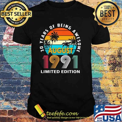 30 Years Of Being Awareness August 1991 Limited Edition Vintage Shirt