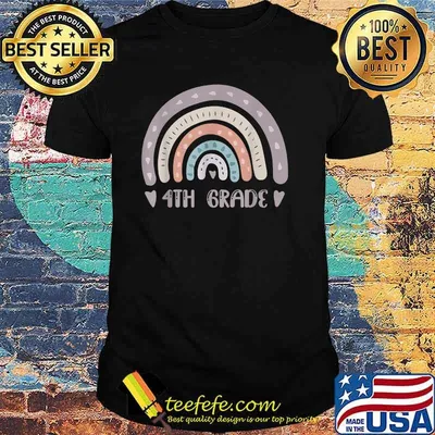 4th Grade Teacher Rainbow Back To School T-Shirt