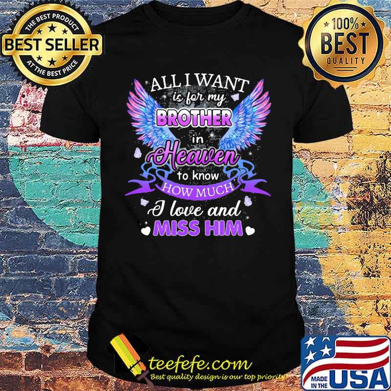 All i want is for my brother in heaven to know how much i love and miss him shirt