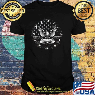 America I Love My Freedom Eagle American Flag Shirt