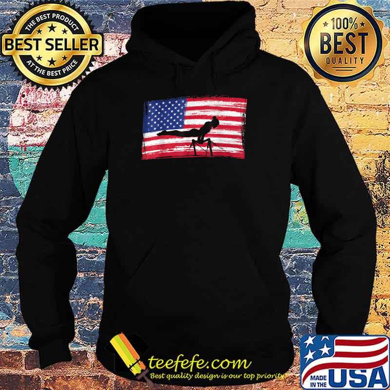 American Flag and and a Gymnast Silhouette T-Shirt Hoodie American Flag and and a Gymnast Silhouette T-Shirt Hoodie