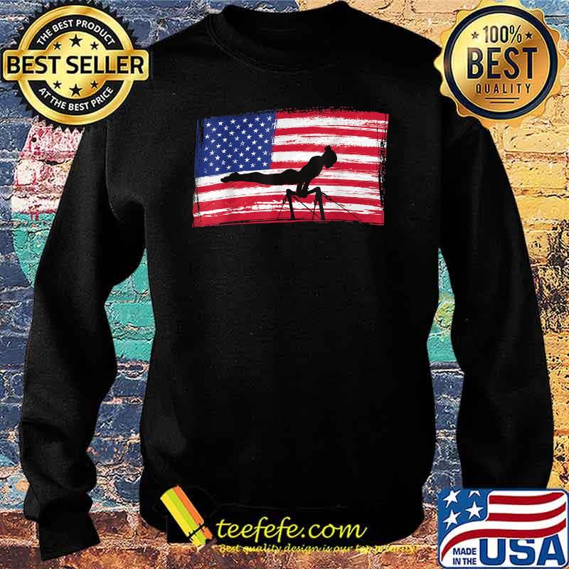 American Flag and and a Gymnast Silhouette T-Shirt Sweater American Flag and and a Gymnast Silhouette T-Shirt Sweater