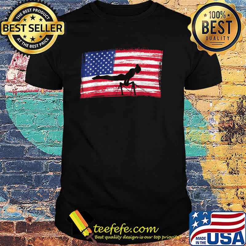 American Flag and and a Gymnast Silhouette T-Shirt
