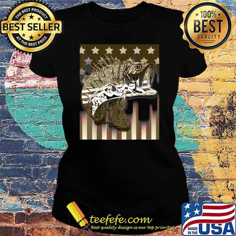 American Flag Fishing Bass 4th of July T-Shirt Ladies tee American Flag Fishing Bass 4th of July T-Shirt Ladies tee