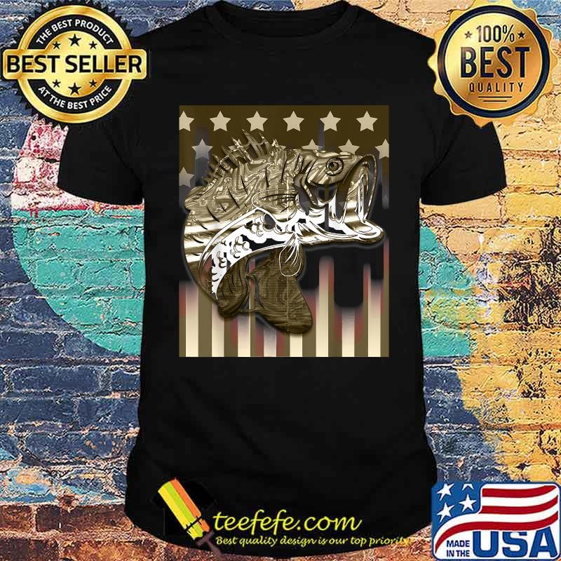 American Flag Fishing Bass 4th of July T-Shirt American Flag Fishing Bass 4th of July T-Shirt