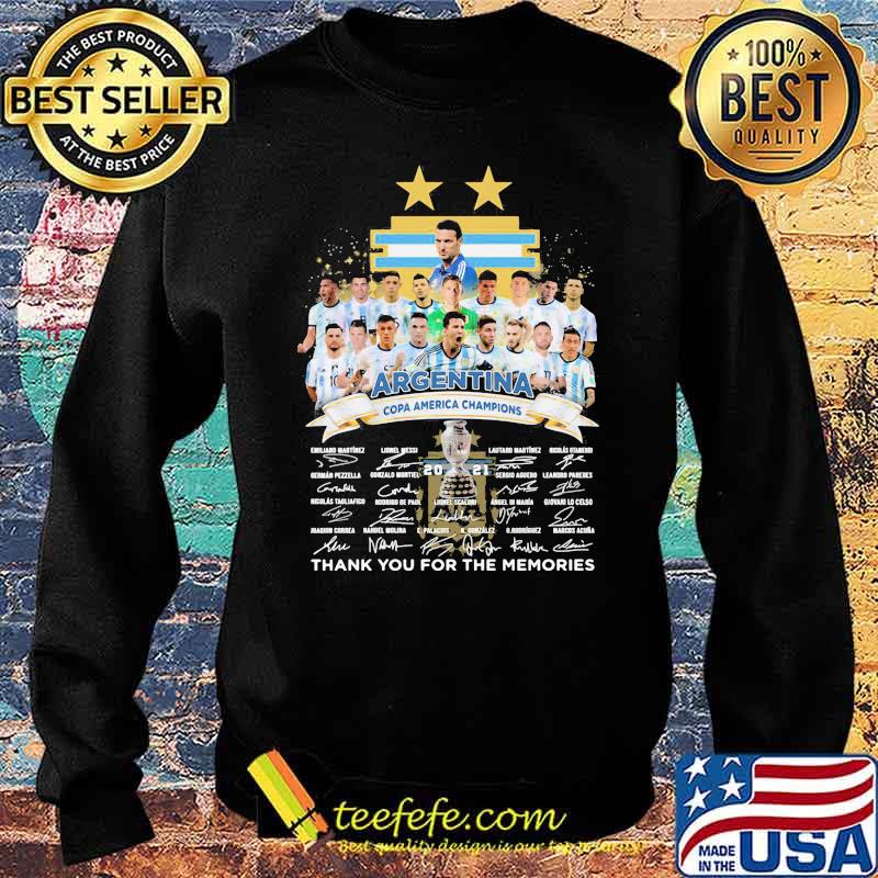 Argentina copa america champions 2021 thank you for the memories signatures Sweater Argentina copa america champions 2021 thank you for the memories signatures Sweater