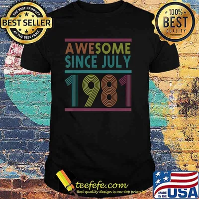 Awesome Since July 1981 40th Birthday Shirt