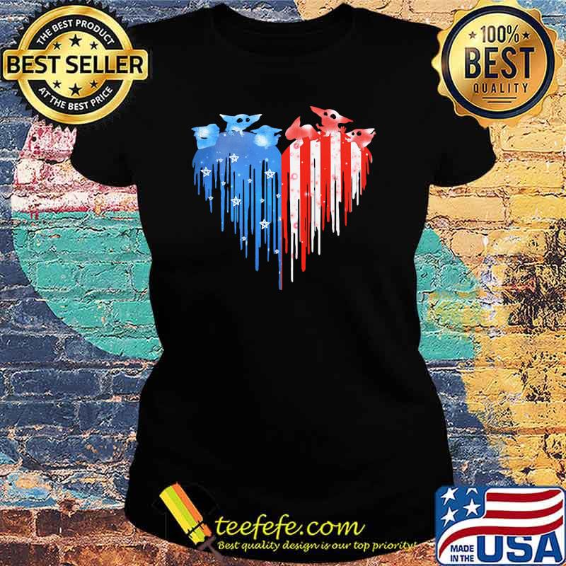 Baby Yoda American Heart Shirt Ladies tee Baby Yoda American Heart Shirt Ladies tee